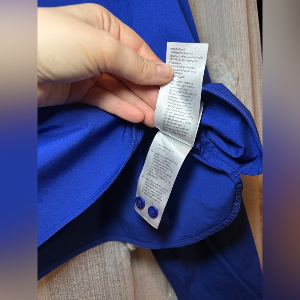 Cos Blue Cropped Button Down Top - image 5